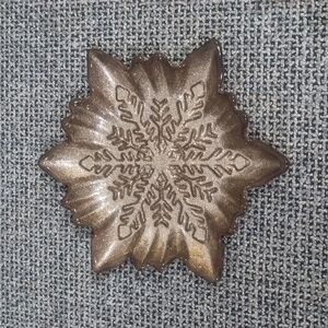 Colorina Handmade Glass Snowflake Shaped Jewelry Tray in Brown Glitter